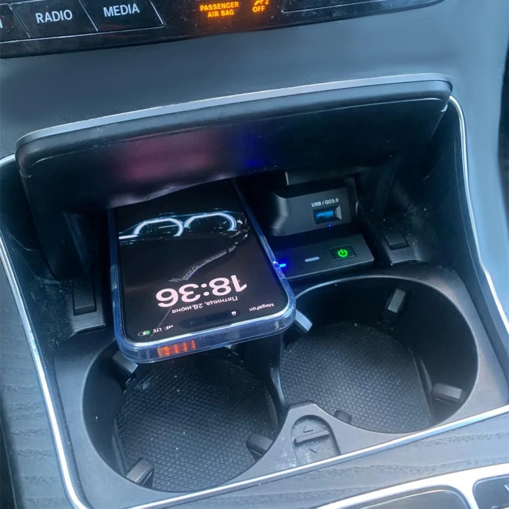 

Беспроводное зарядное устройство для Mercedes Benz W205 C43 C63 AMG GLC43 GLC63 X253 C / GLC-Class, USB-зарядка для телефона, адаптер для зарядки, аксессуары