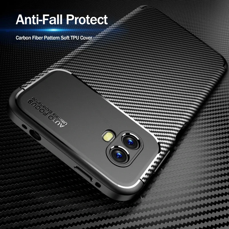 

For Samsung Galaxy Xcover6 Pro Case Carbon Fiber Matte Cover Sumsung Xcover 6 Pro SM-G736B 6.6" Soft Silicone Shockproof Coque