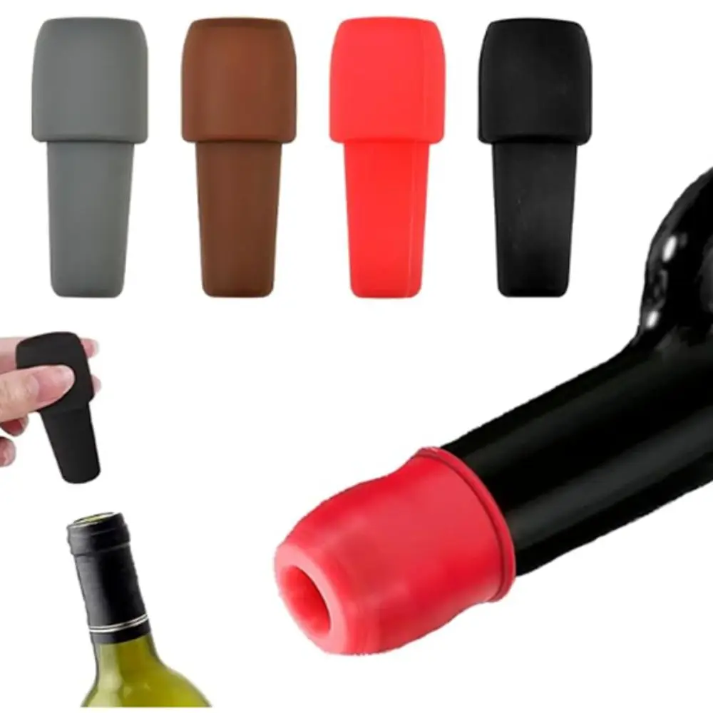 Convenient Silicone Wine Bottle Stopper Sparkling Wine Bottle Stopper Reusable Wine Sealer Wine Tools Silicone Wine Stopper view 2