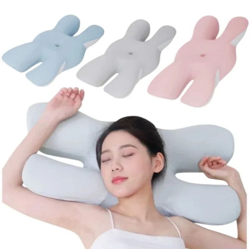 Solvath Butterfly-Shaped Memory Foam Pillow for Side Sleepers Soft Comfort Support No Pressure on Face Ears Deep Sleep