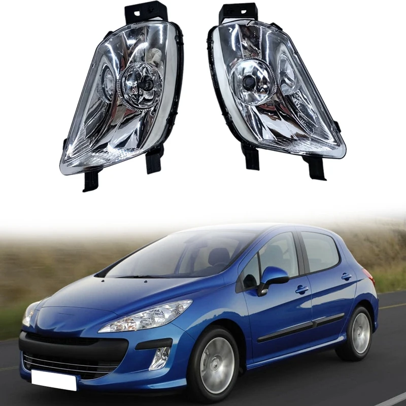 9670528380 Car Front Bumper Fog Lights Assembly Foglight With Bulb For Peugeot 308 408 308SW 308CC