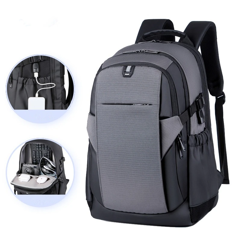 

Nesitu A4 большой емкости 14, 15,6, 16, 17 дюймов, рюкзак для ноутбука, мужской и женский рюкзак, школьный рюкзак, походная дорожная сумка, черный, серый M2209