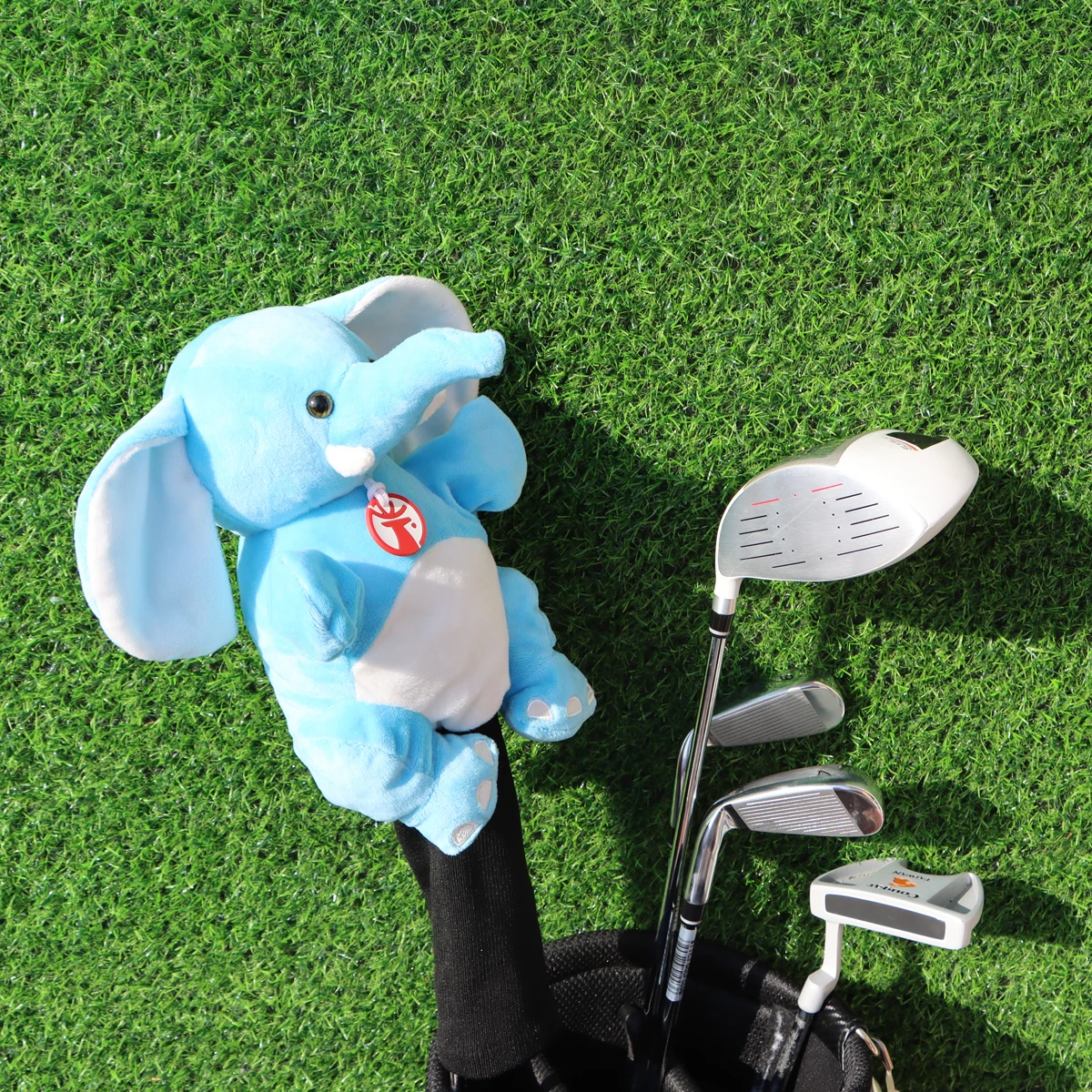 Elephant Plush Golf Headcover for Driver Fairway Golf Head Cover Protector Cover for Men and Women Golf Mascot Novelty Gifts