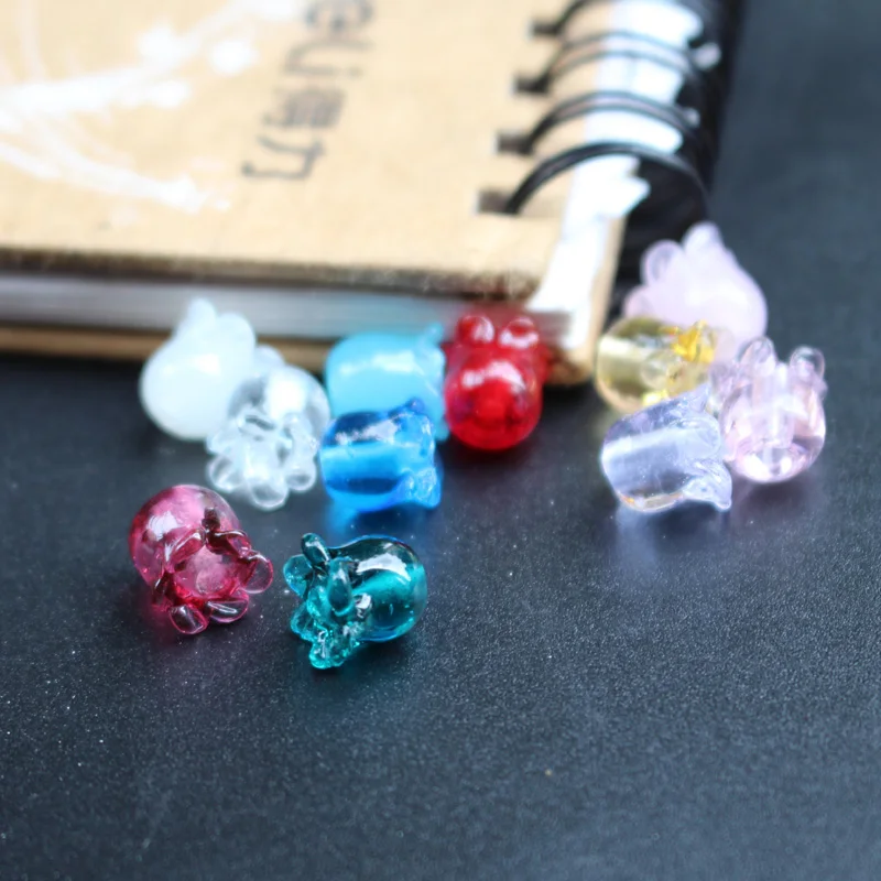 10Pcs 8mm*9mm Lovely Flower Shape Handmade Lampwork Glass Beads Multi-color for Earring Bracelet Necklace jewelry &DIY