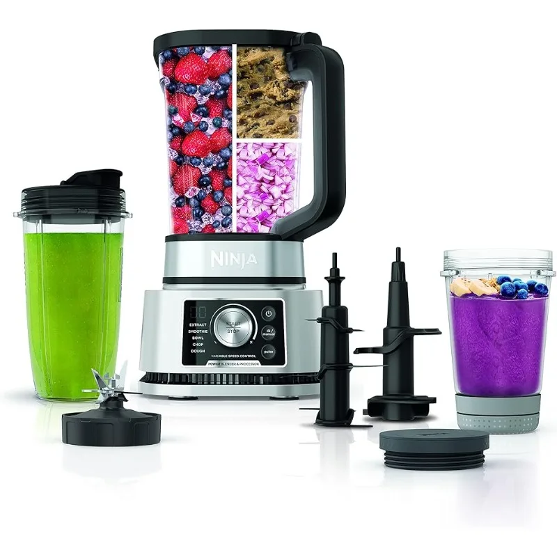 Ninja SS351 Foodi Power Blender & Processor System 1400 WP Smoothie Bowl Maker & Nutrient Extractor* 6 Functions for Bowls