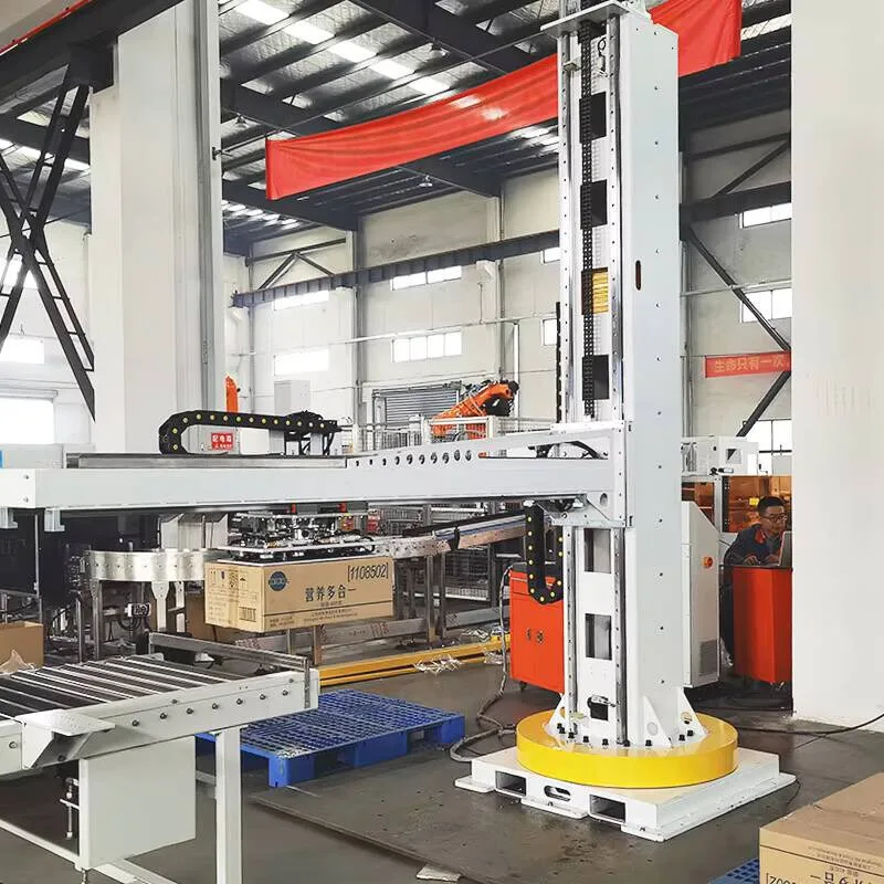 Automatic Column Robot Palletizer Machine Carton Box Stacking Depalletizing Beverage Wood Food High-Speed Customizable Pallet
