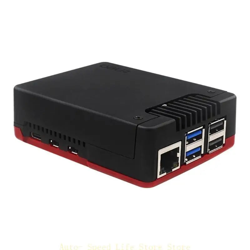 

02DA Durable ARGON Alloy Case Effective Cooling Heatsink Case Suitable for RPI5 Board Protector with PWM Cooling Fan