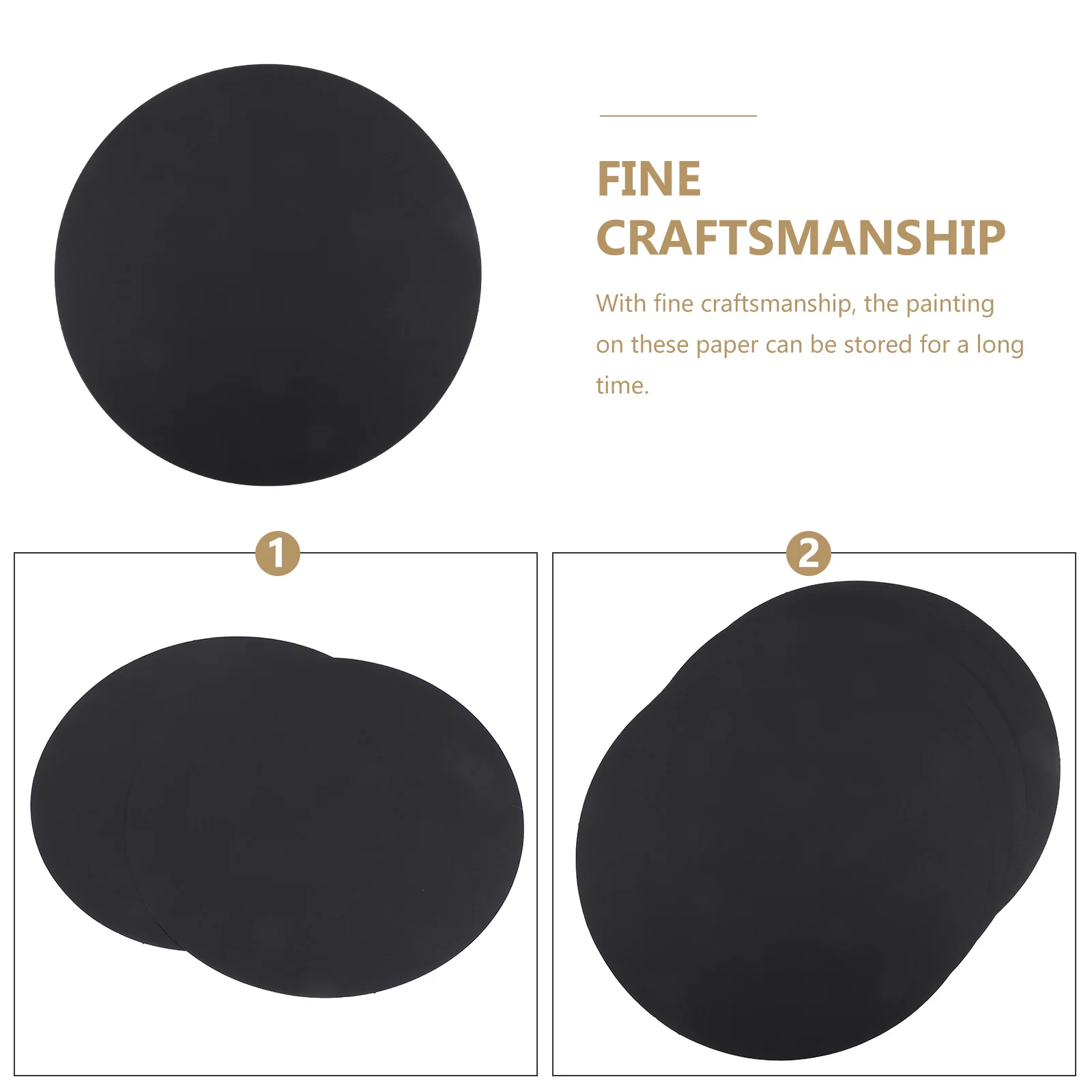 

50 Pcs Black Cardstock Thickened Round Art Paper Cards Ideal for Drawing Crafts Kids Activities Long Storage DIY Projects