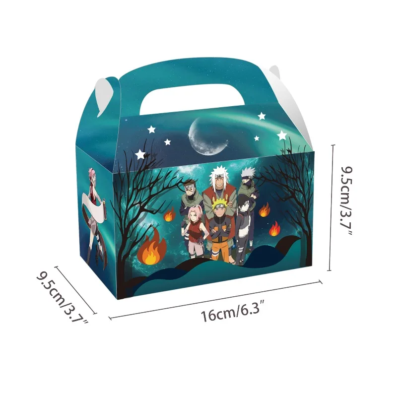 صندوق هدايا حلوى ناروتو ساكوكي كاكاشي أنيمي كارتون الشكل حفلة عيد ميلاد المحمولة صندوق ورقي محمول كيس ورقي هدية للأطفال #5