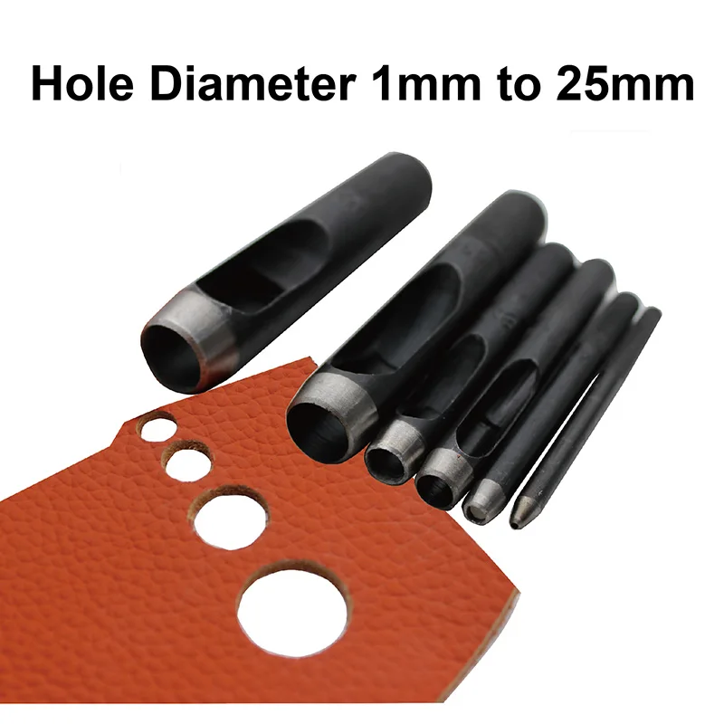 Leather DIY Tools Hollow Hole Punch 1mm 2mm 3mm 4mm 5mm 6mm 7mm 8mm 9mm 10mm 11mm 12mm 13mm 14mm 15mm 16mm 18mm 20mm 25mm