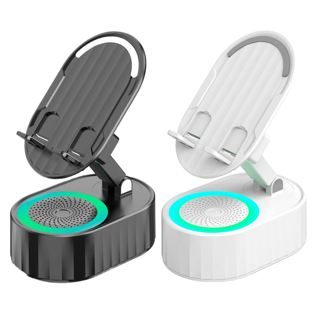 Portable Cell Phone Stand Speaker With Surround Sound Effect Dual Adjustable Angle Cell Phone Holder