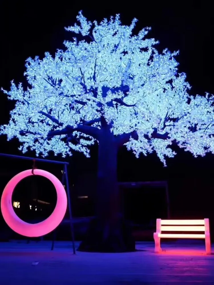 Outdoor Led Artificial Cherry Blossom Tree Light Christmas Tree Lamp 3200 Pcs Led Bulbs 4.5m Height 110/220vac Garden Decor