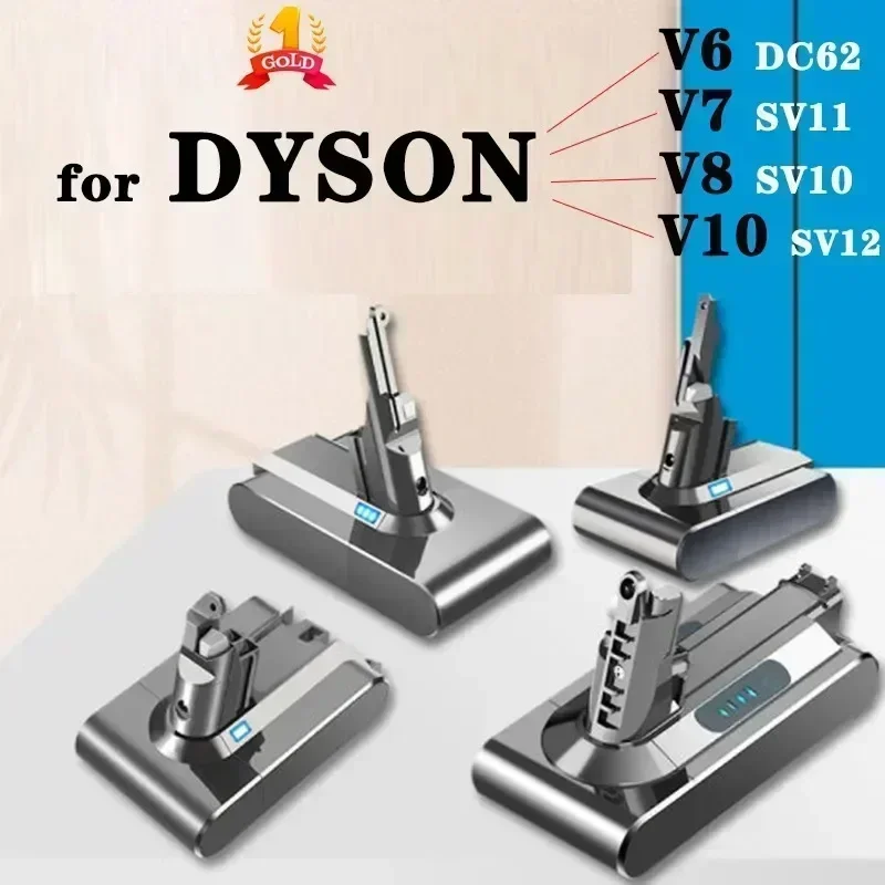 Original 21.6V 6000 mAh/8000 mAh แบตเตอรี่ทดแทนสําหรับ Dyson V8 ABSOLUTE เครื่องดูดฝุ่นแบบใช้มือถือสําหรับ Dyson V8 SV10 แบตเตอรี่