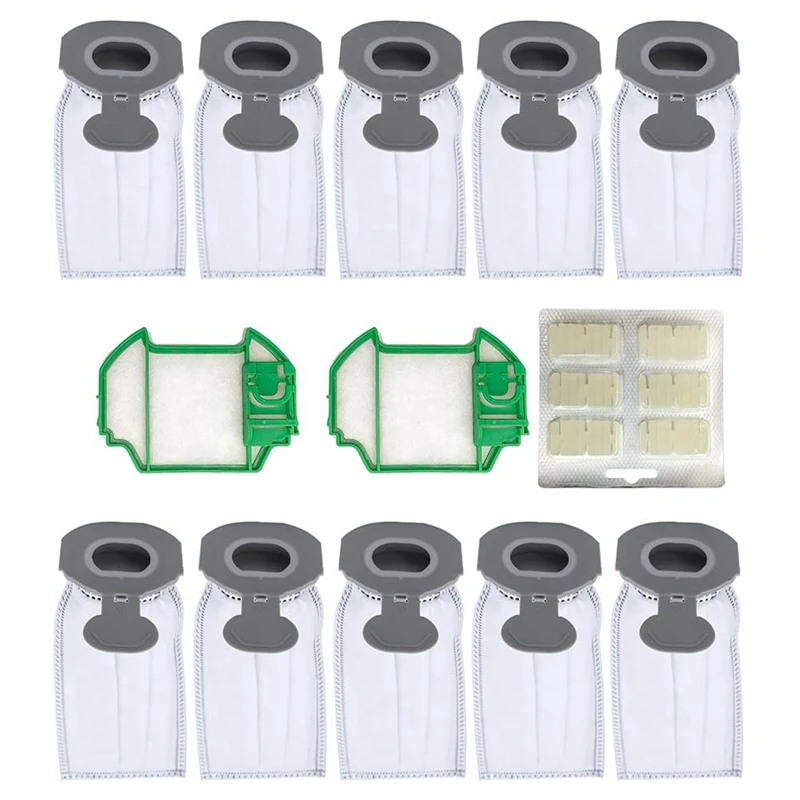 For Vorwerk Kobold VK7 FP7 Cordless Vacuum Cleaner Accessories 10 Dust Bags, 2 Pre-Filters, 1 Fragrance Tablets/Sticks