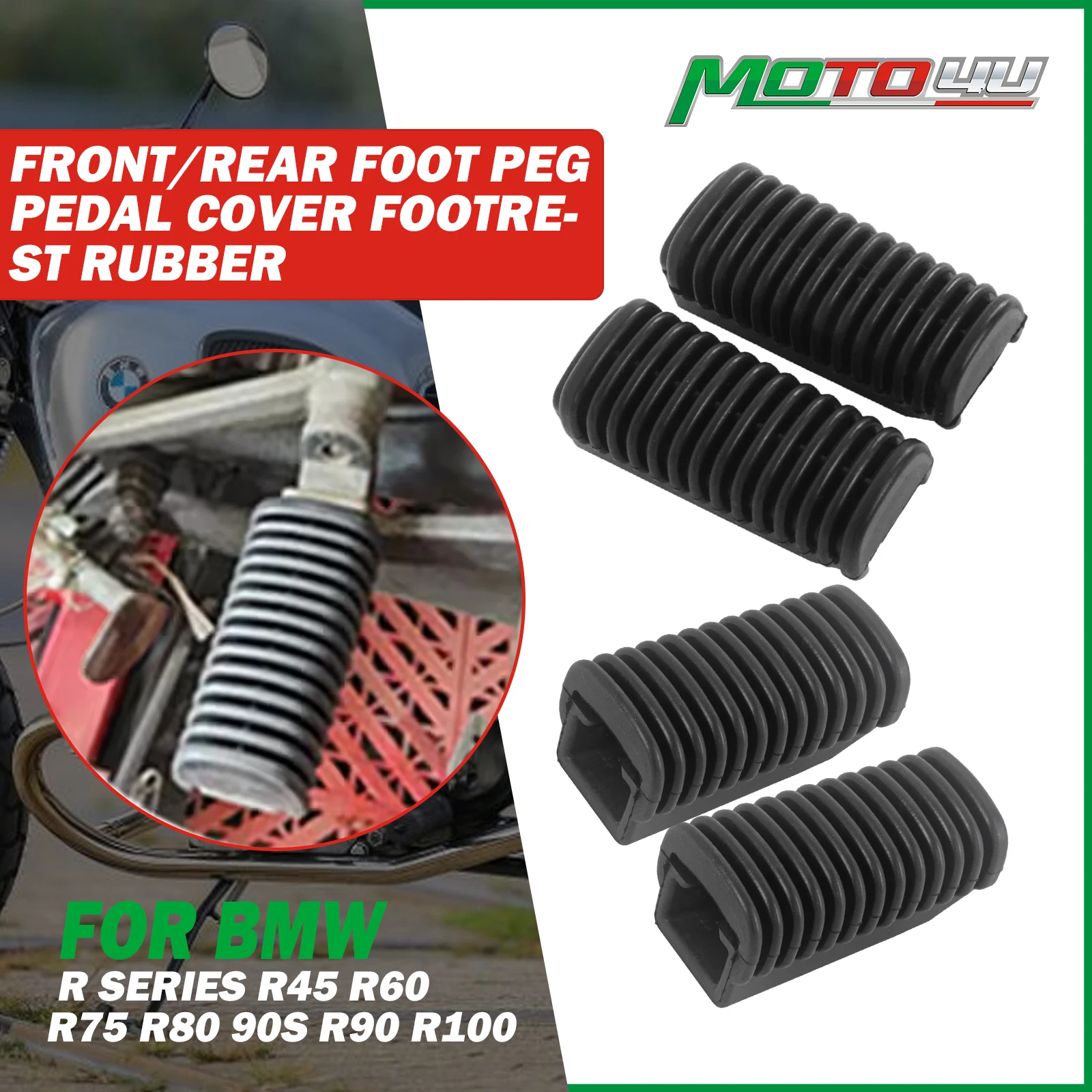 Para BMW Serie R R45 R60 R75 R80 90S R90 100R R100 cubierta de Pedal de clavija delantera y trasera reposapiés de goma Cafe Racer piezas de motocicleta