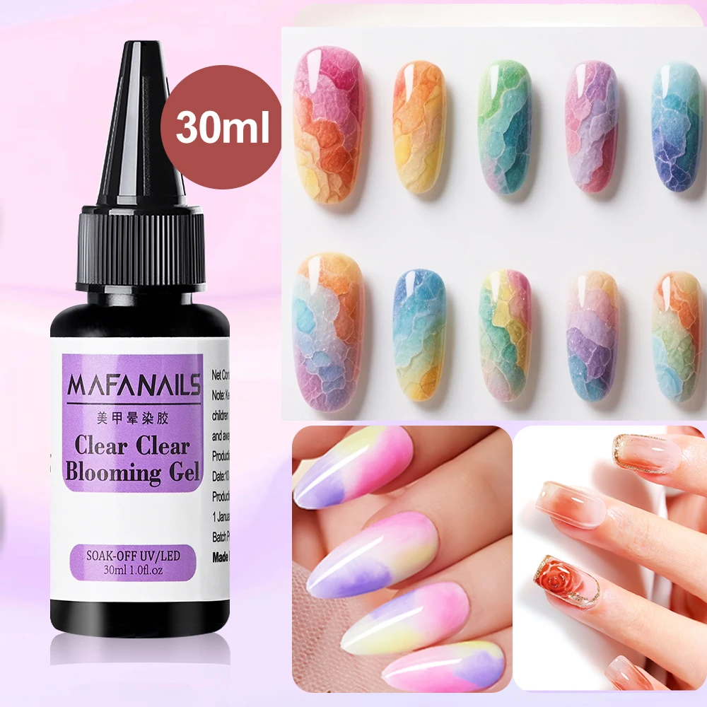 

30ml Clear Blooming Gel UV Soak Off Base Gel Polish for Spreading Marble Effect/Smoking Effect Multifuctional Nail Art GelPolish