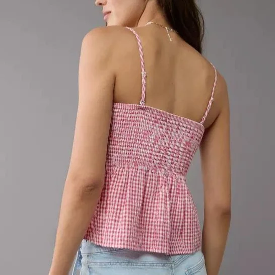 Sexy Plaid  Dress Summer New Arrival Ultra Thin Knitted Wrap Gown Short Length Splice Design Chinese Origin Women's Top
