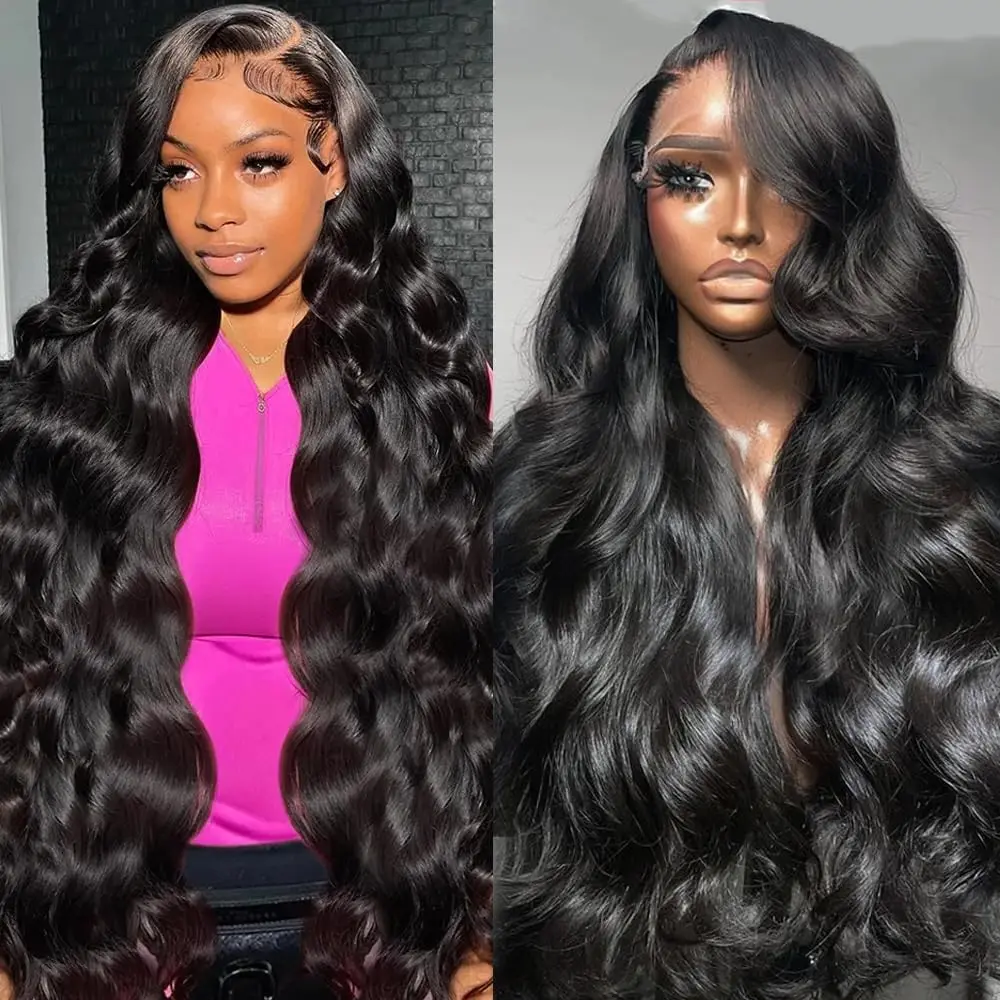 180 Density Body Wave 13x4 13x6 360 Hd Transparent Lace Front Human Hair Wig 30 40 Inch Lace Frontal Wigs