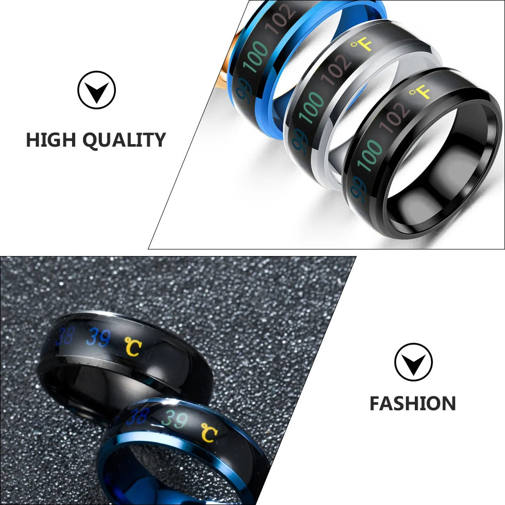 

Intelligent Temperature Rings Digital Monitor Band Fashion Finger Ring Durable Simple Design Comfortable Suitable All Great Gift