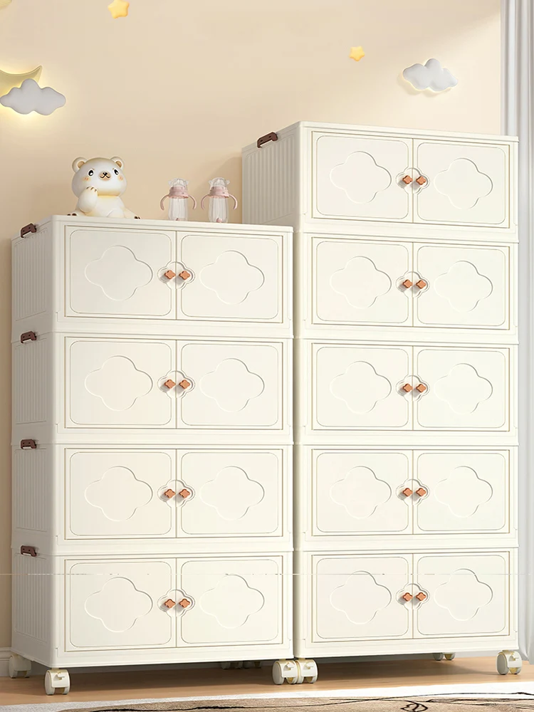 Spliced Storage Bins Organization Collapsible Closet Cabinet Sorting Wardrobe Double Open Design Folding Organizing Box