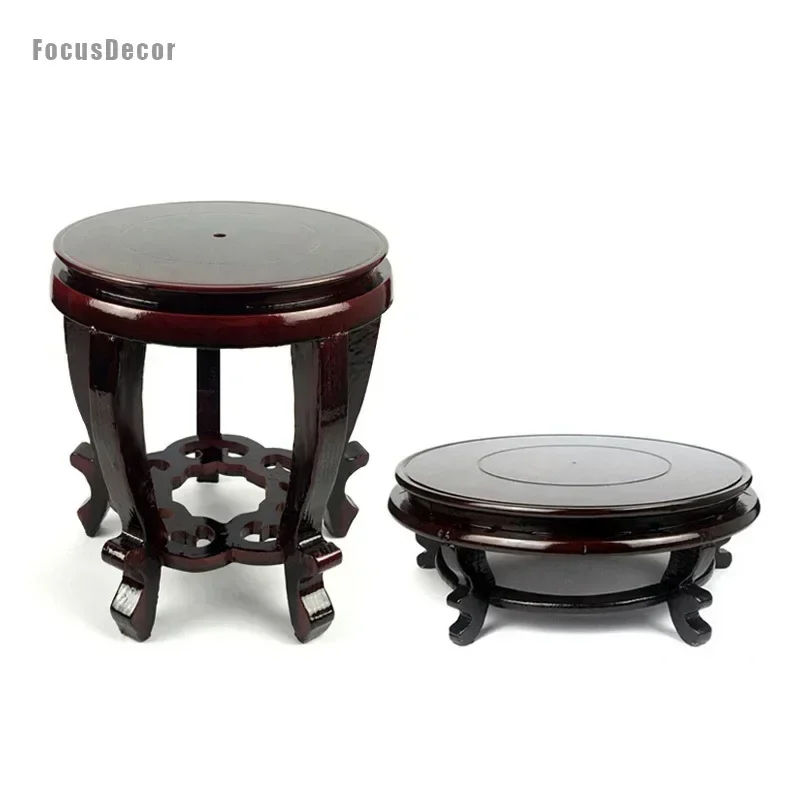 

Chinese Wooden Fishbowl Stand for Indoor Plant and Vase Display, Asian Furniture Decoration Accessories