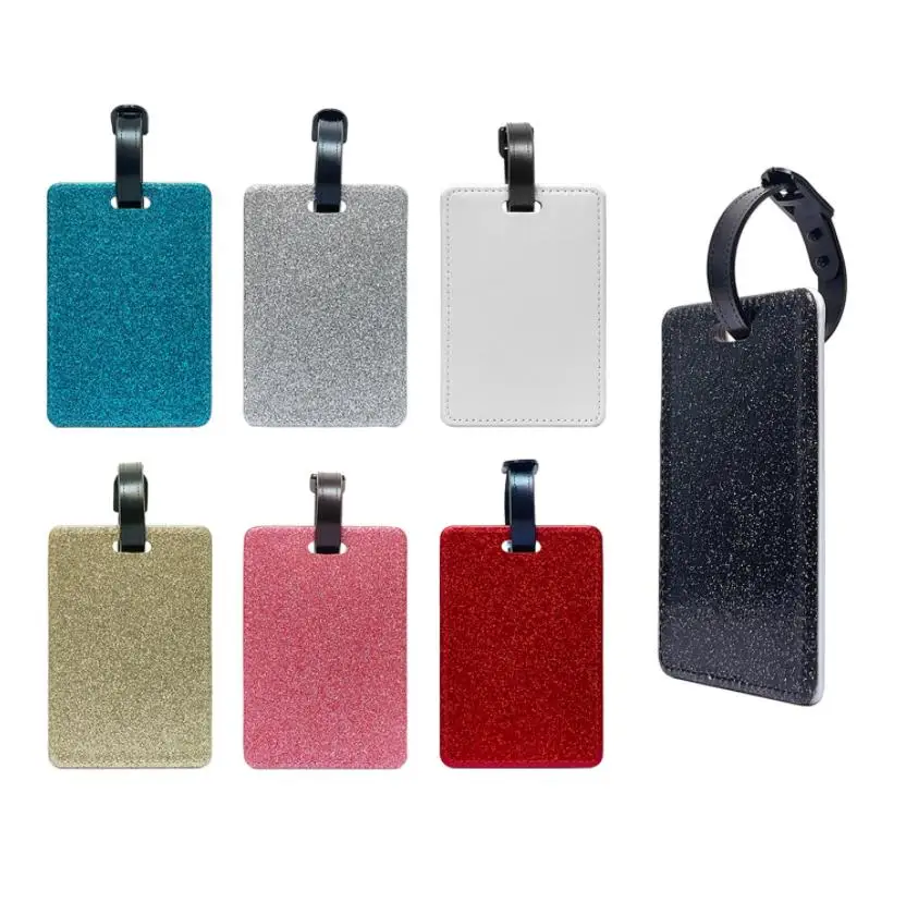 DIY Sublimation Luggage Tags Other Household Sundries Blank Shiny PU Leather Package Tag Heat Transfer Name ID Card ni147