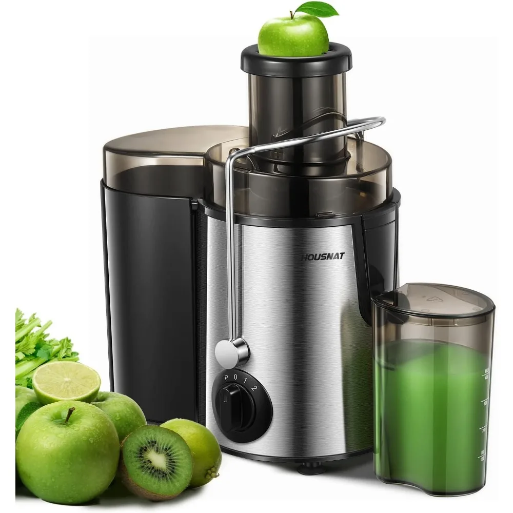 

800W Centrifugal Juicer with 65MM Chute, 3 Speeds for Quick Whole Fruit and Vegetable Juicing, Easy Clean BPA-Free Silver Design