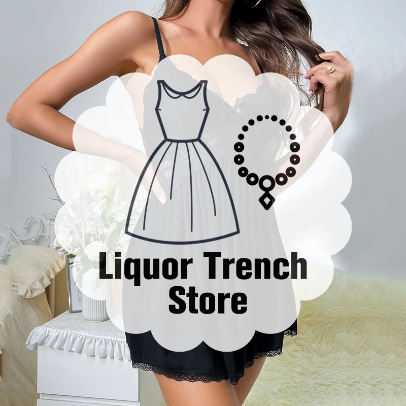 

Fashionable New Sexy Lace Camisole Nightgown With Backless Lace Dress For Women