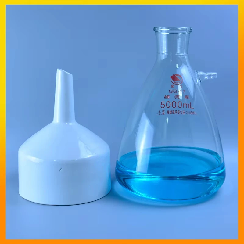 

500ml Suction Flask + 100mm Buchner Funnel Kit | Heavy-Wall Glass Vacuum Filtration Set for Chemistry Labs