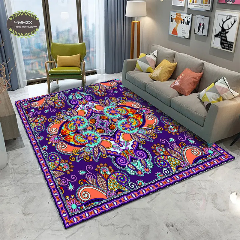 Ukrainian Style Carpets and Rugs for Living Room Luxury Flannel Trendy Ethnic Door Mat Bedroom Aesthetic Home Decor Accessories