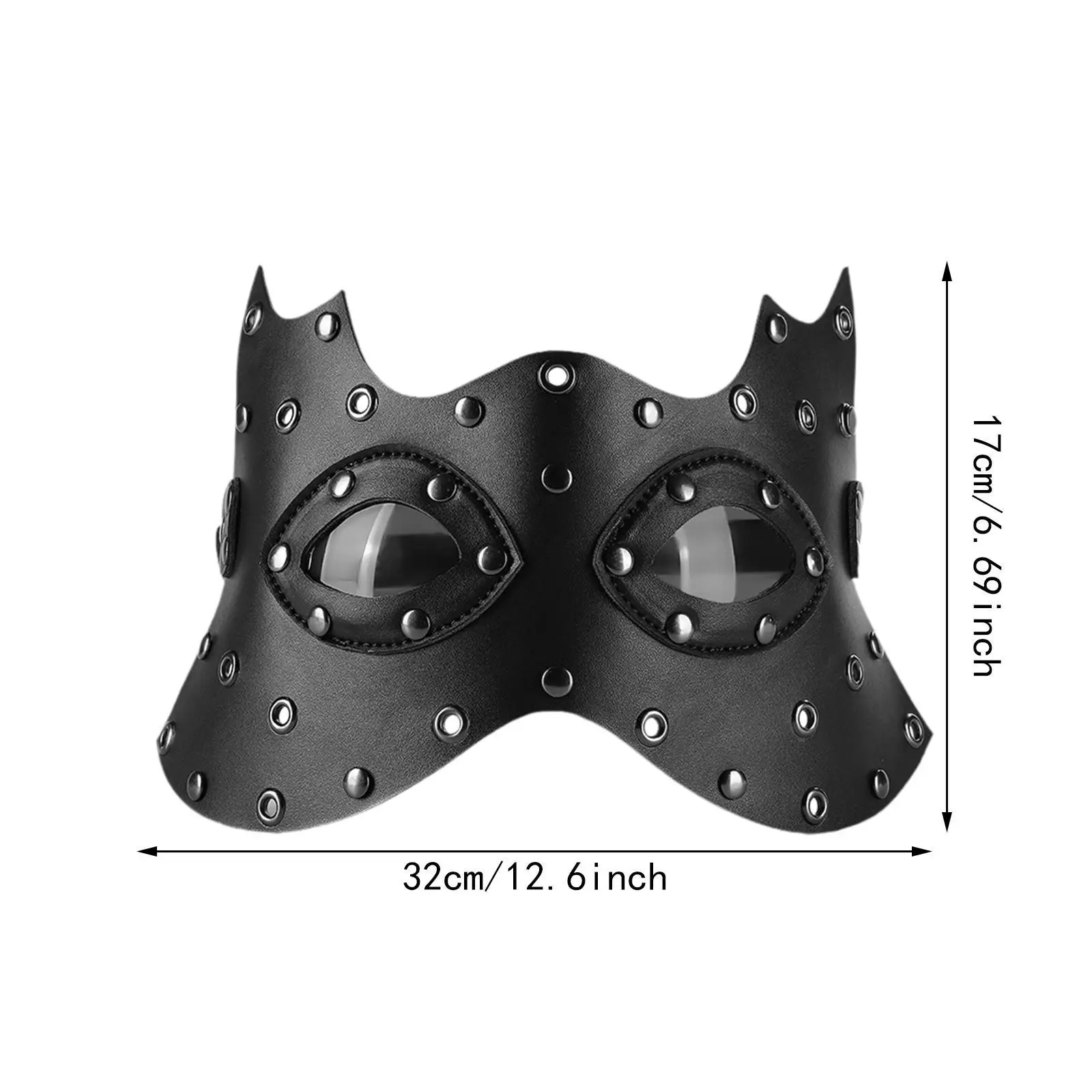 Maschera copertura per il viso gotica Fancy Dress accessori per costumi da festa in pelle PU