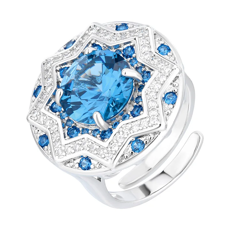 

Fashionable Choice Metal Inlaid Sapphire Ring