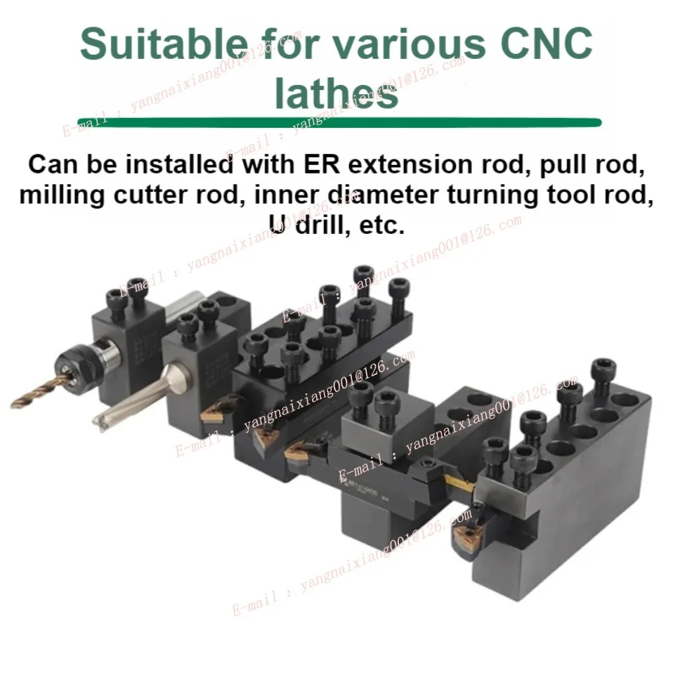 CNC Lathe Tool Holder Single Row Tool Post 16/20mm Shank Front/reverse Toolholder U Drilling Inner Hole Auxiliary