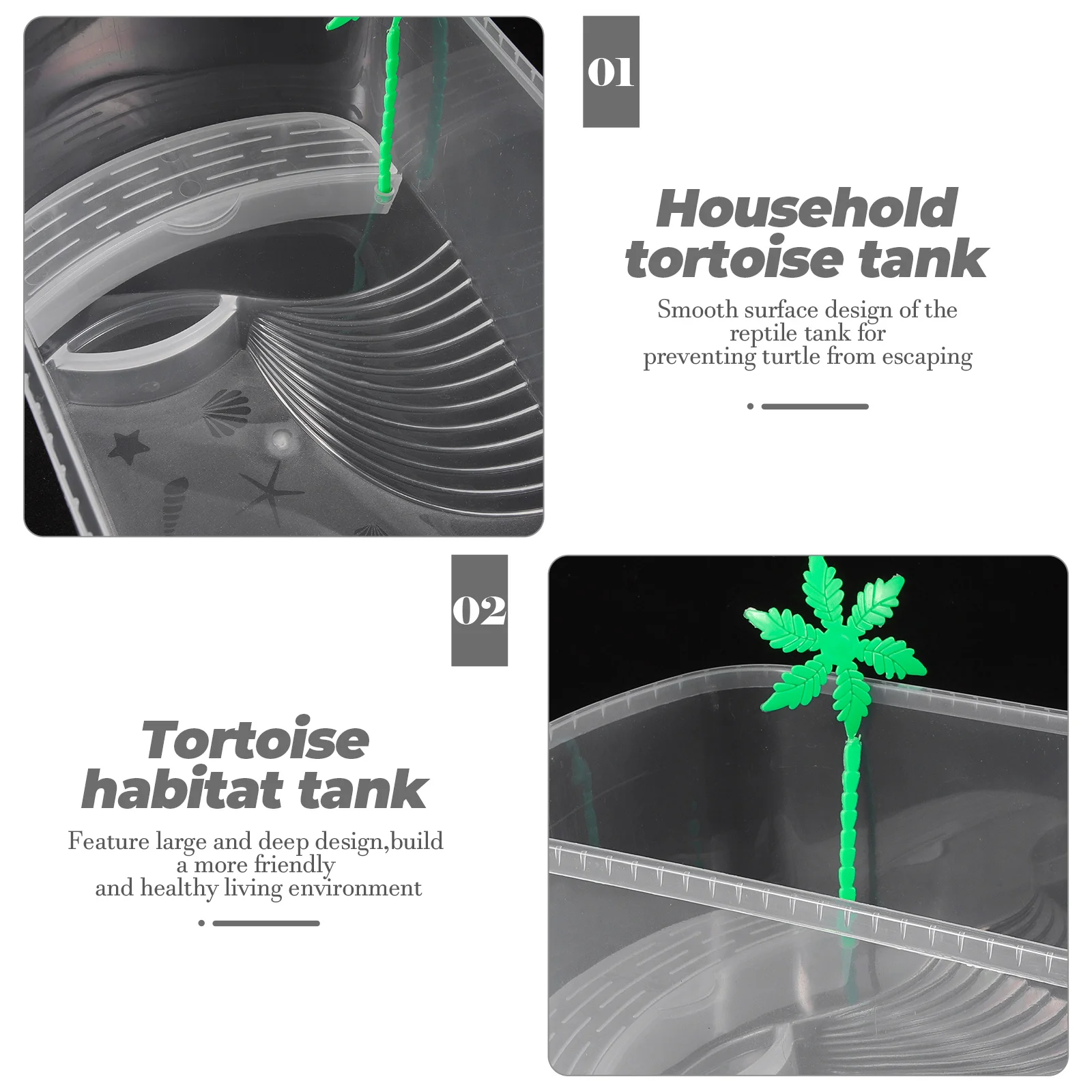 

Delicate Sturdy Turtle Aquarium Basking Platform Reptile Habitat Tank Household Tortoise Tank Strong Load-Bearing Capacity