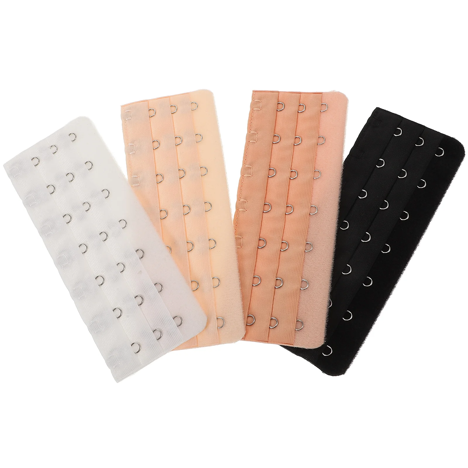 

4 Pcs Key Chain Shapewear Miss Shirt Extender Seamless Polyester Bra Extenders Plus Size 7 Hook for