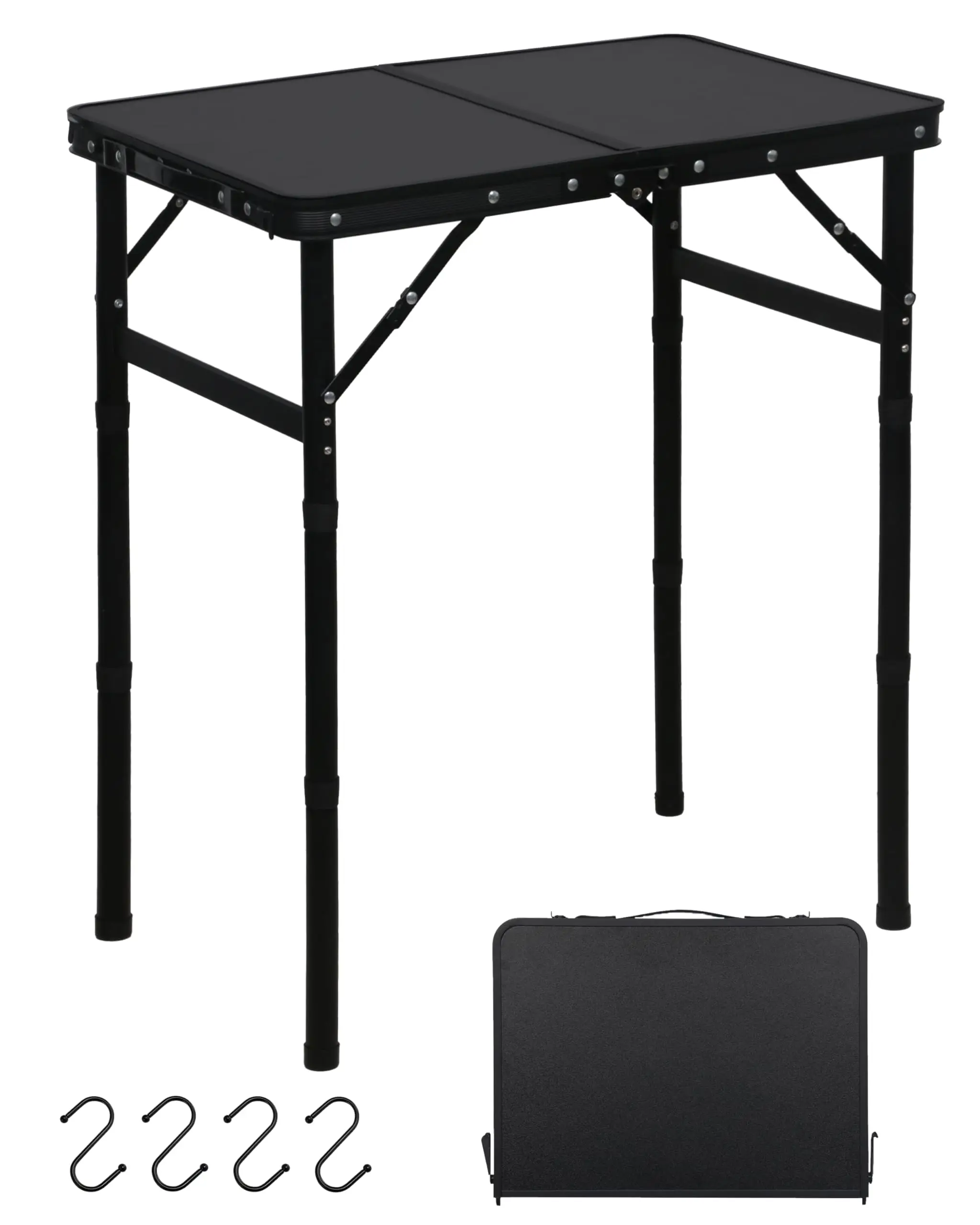 

Portable Folding Camping Table 2ft Aluminum 3 Height Adjustable Lightweight For Travel Outdoor