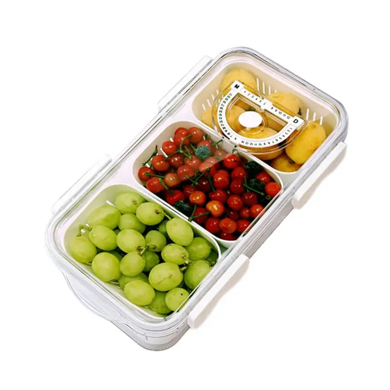 

Snackle Box Container Divided Serving Tray With Lid Portable Stackable Compartment Food Storage Containers