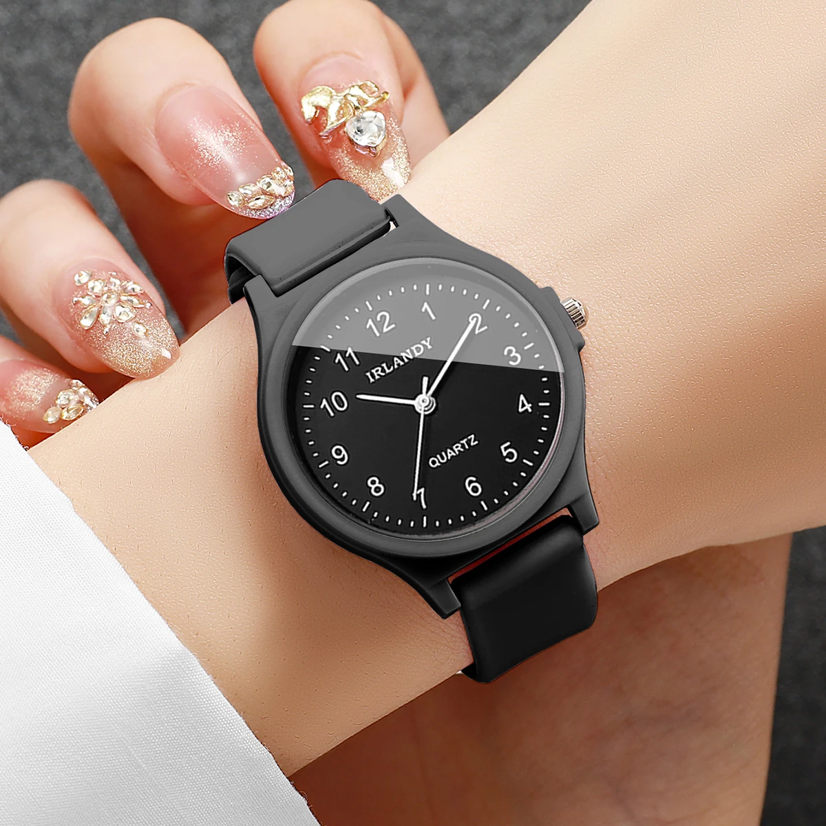 Fashion Arabic Dial Women Quartz Watch Minimalist Silicone Strap Ladies Wristwatches Reloj Mujer Girls Clock (Without Box)