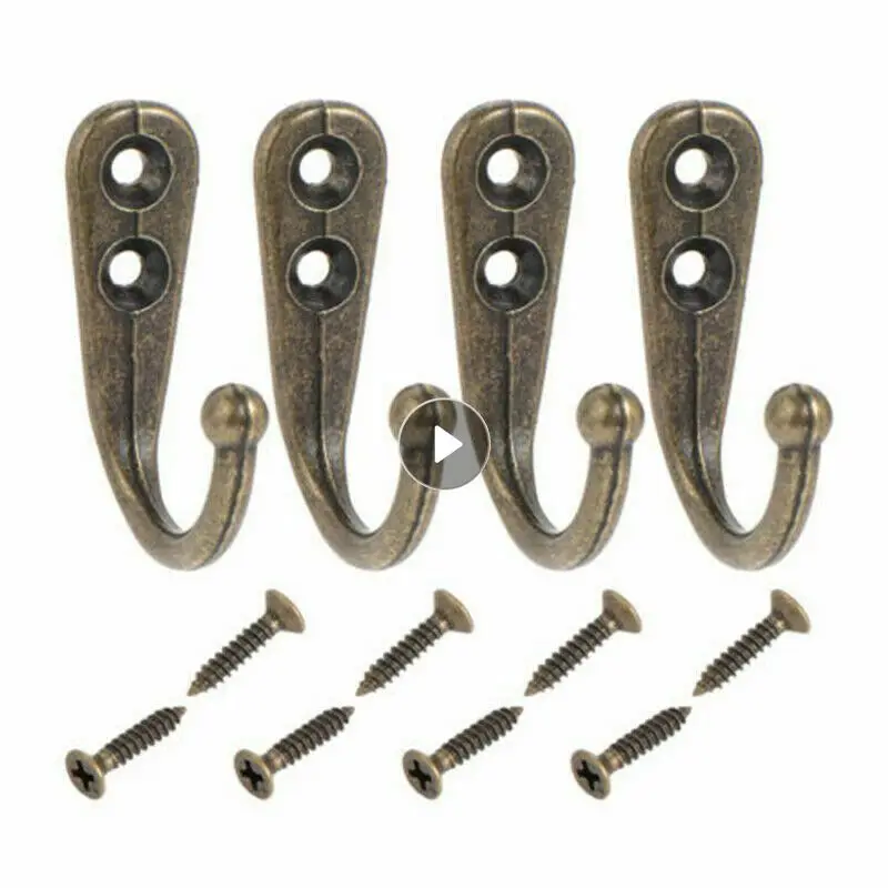 Coat Hooks Zinc Alloy Antique With Screws Retro Kitchen Bathroom Accessories Anti-collision Home Storage Hook Organizer