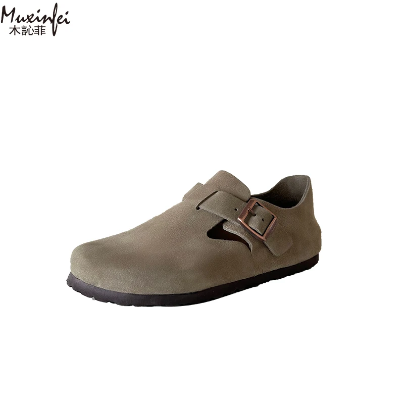 

Waterproof Genuine Leather Shoes 2025 New Single Shoe Women's Full Set Cowhide Thick Sole Baotou Women's Casual Shoes