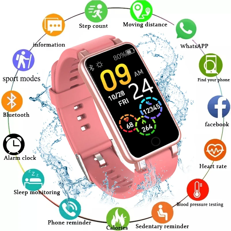 C2 Plus Men Women Smart Watch  Sport Fitness Smartwatch Call Reminder Heart Rate Monitor ladies Watch Waterproof For iOS Android