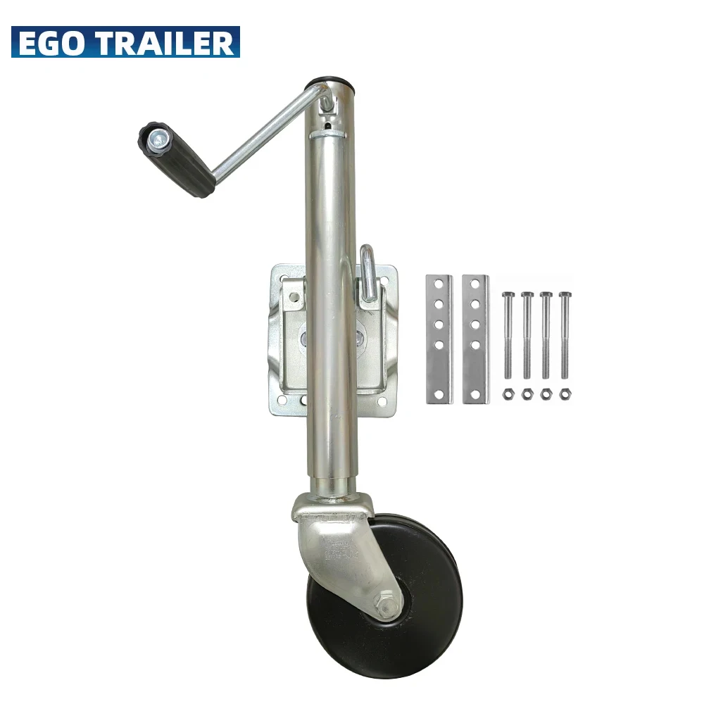 6 Inch Solid Iron Wheel Trailer Sidewind Round Swivel Jack Jockey Wheel With Bolt On CAP 540KG Boat RV Parts Accessories