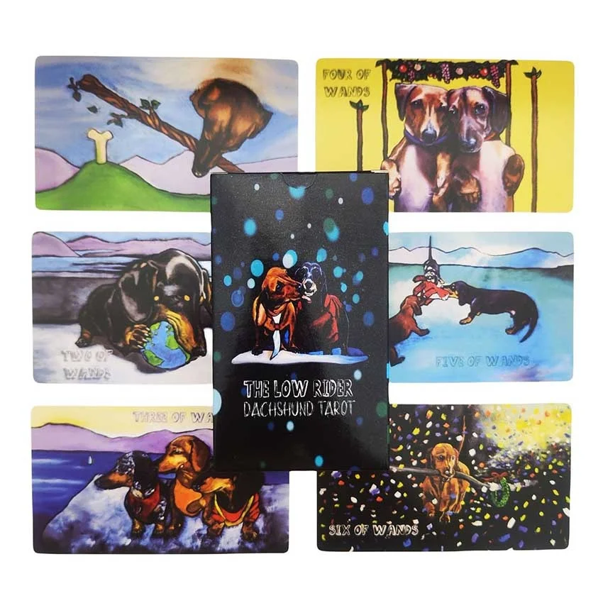 12x7 Knight Dachshund Tarot Low Rider Juego de cartas, Juego de mesa de estrategia para un jugador, Juego de cartas coleccion...