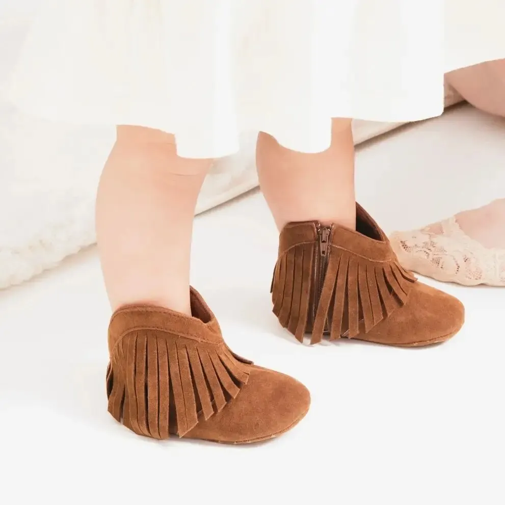 Meckior stivaletti per bambini Vintage nappa suola antiscivolo inverno caldo neonati maschi scarpe per ragazze stivaletti da neve primi camminatori