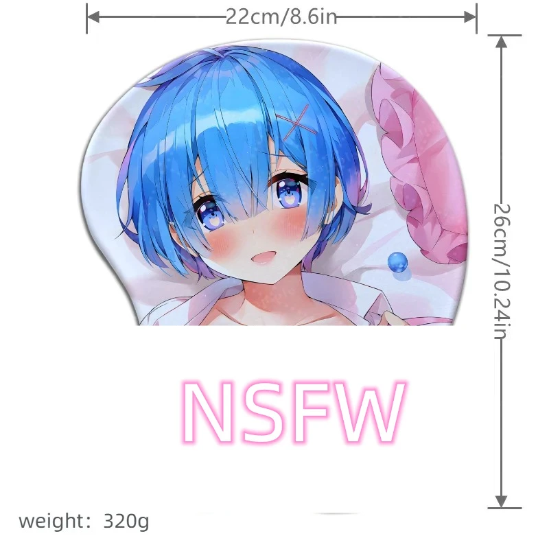 Blister-packed kawaii Rem Wristband Mouse Pad Anime Desk Mat Gamer Special Wristband with 3d Small bumps desk pad large pad