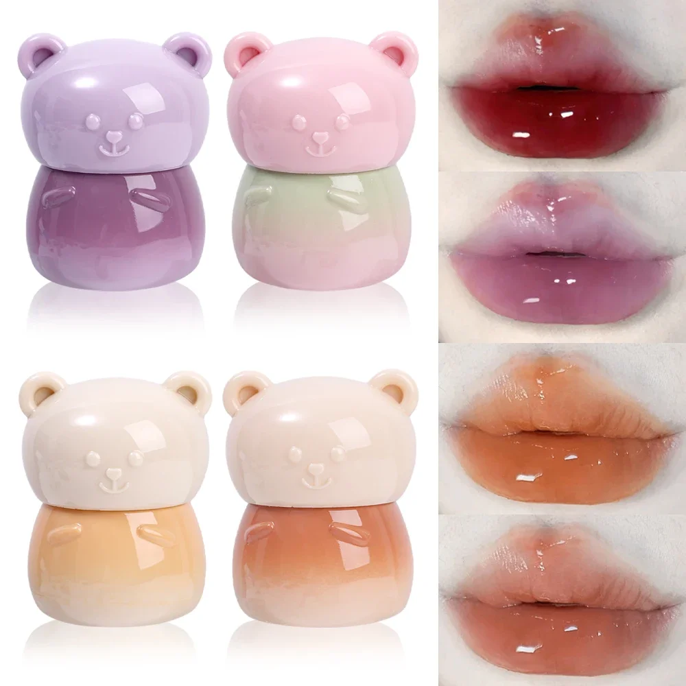 4 Colors Mirror Water Light Jelly Lip Gloss Moisturizing Long Lasting Non-stick Cup Sexy Lips Plumper Lip Balm Makeup Cosmetics