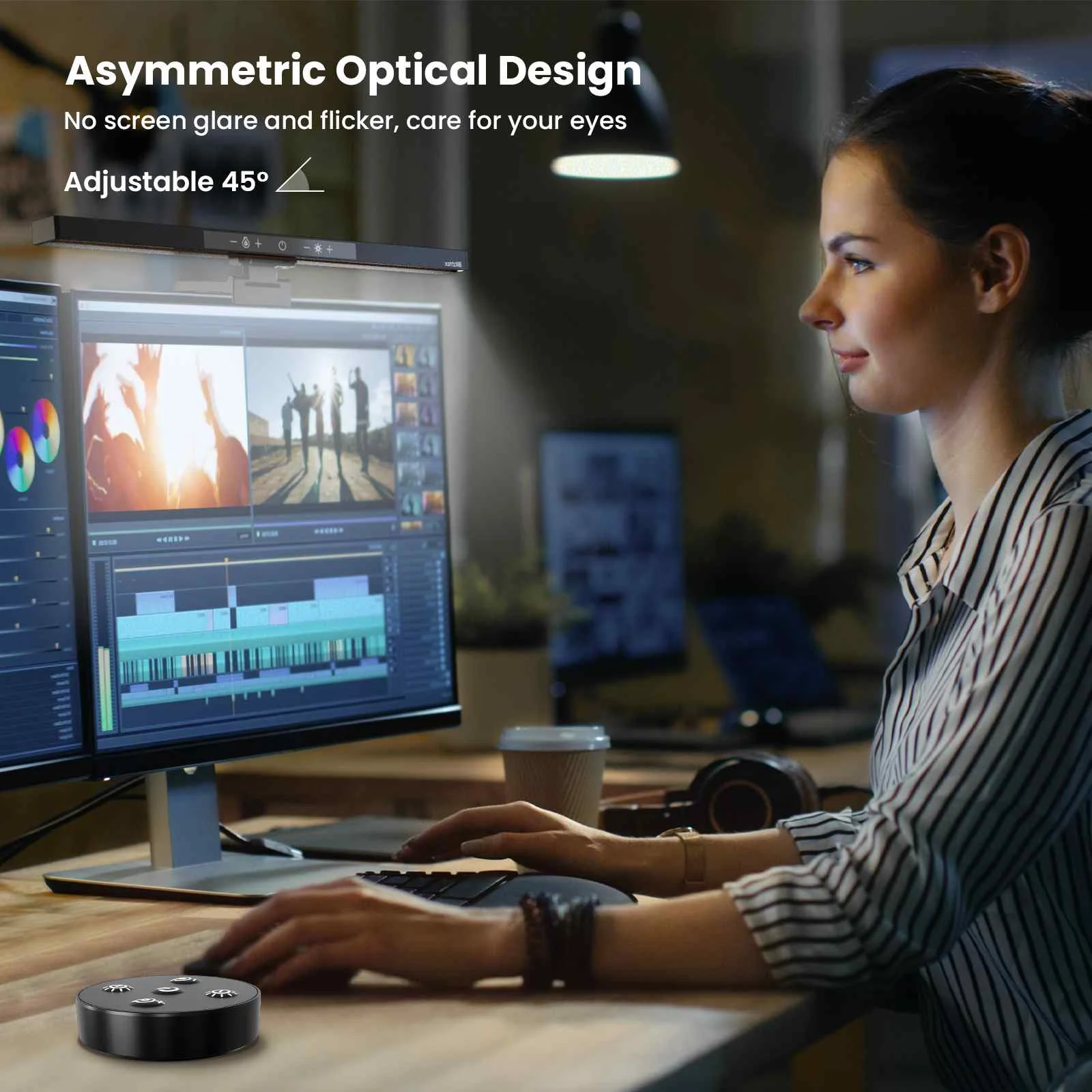 BM-ES1 PLUS Computer LED Monitor Light Wireless Controller Adjustable Brightness and Color Temperature Screen Hanging Light