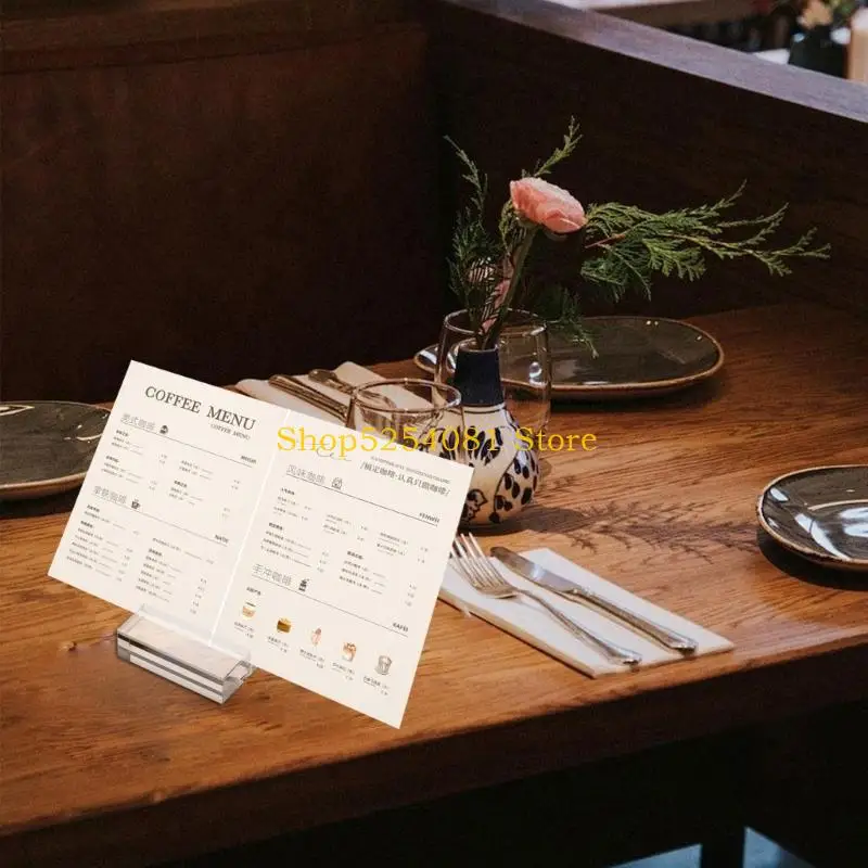 Description Picture 5 of itemAXYC Pack of 10 Clear Acrylic Place Card Holders with Card Slot Office Photo Display Stand for Menu and Price Board Display