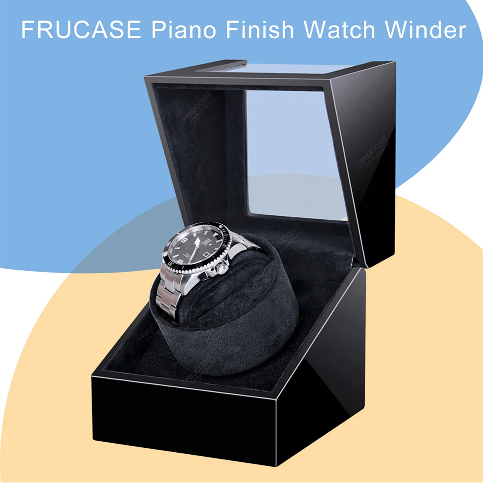 FRUCASE Wooden Watch Winder for Automatic Watches Watch Box Automatic Winder Use USB Cable / with Battery Option