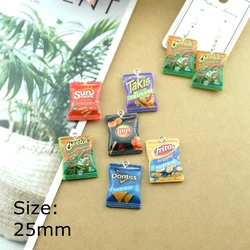 Cute Snacks Potato Chips Charms Earring Bracelets Jewelry Making DIY Pendants Wholesale Bulk